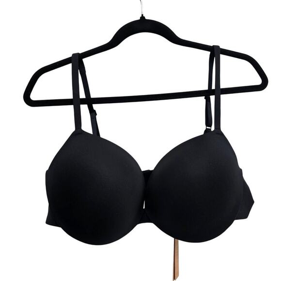 NWT SKIMS T-Shirt Push-Up Bra Size 40D Black Removable Pads Buttery Soft Support - Picture 2 of 9